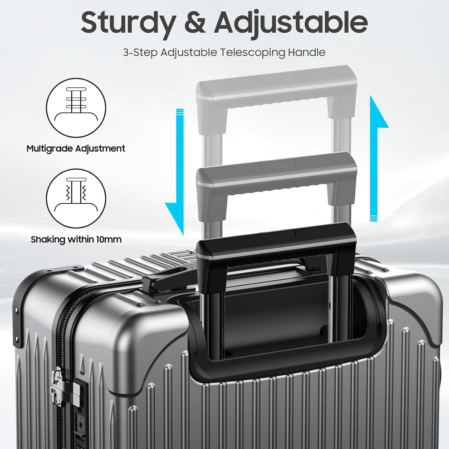 20 Inch Carry-On Luggage – Aluminum Hard Shell Suitcase