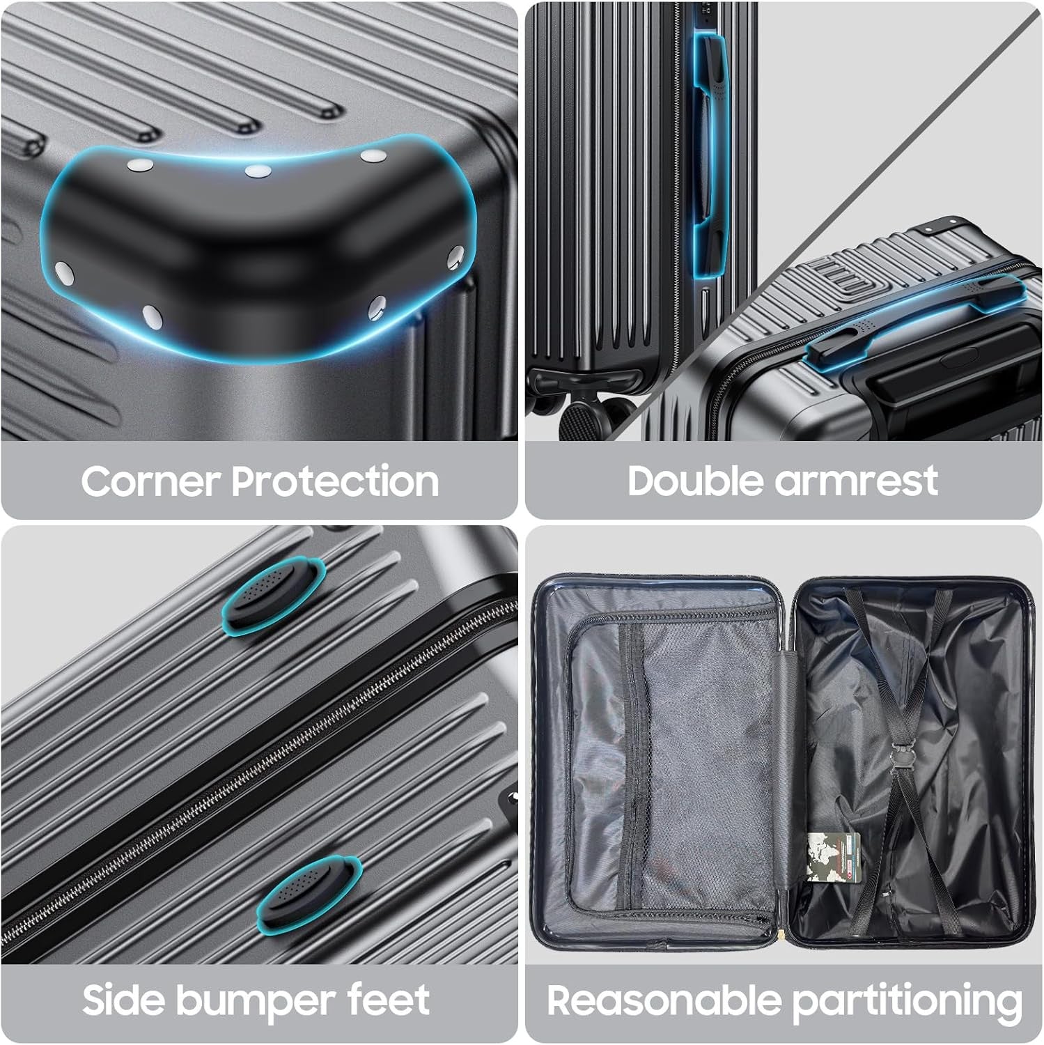 20 Inch Carry-On Luggage – Aluminum Hard Shell Suitcase
