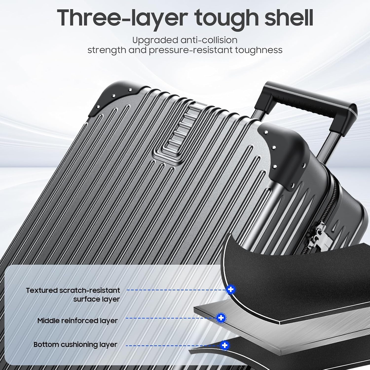 20 Inch Carry-On Luggage – Aluminum Hard Shell Suitcase