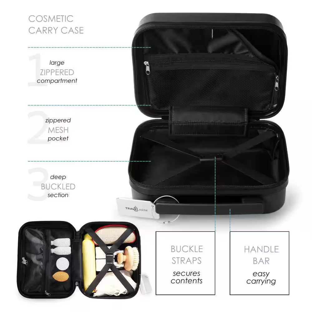 2-Piece Black Hard Carry-On & Weekender Luggage Set