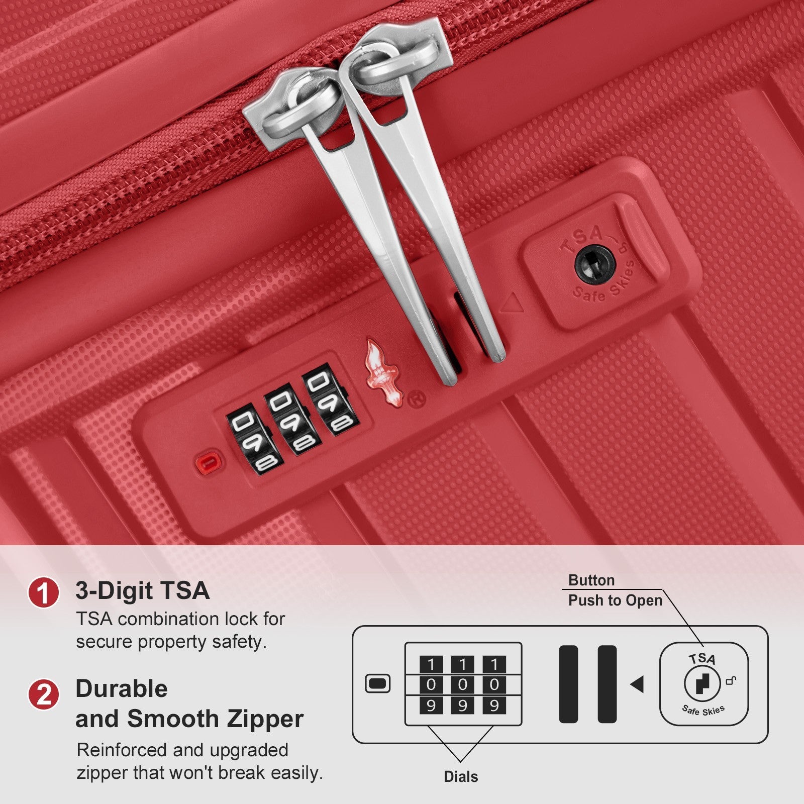 14-Piece ABS Hard Shell Luggage Set
