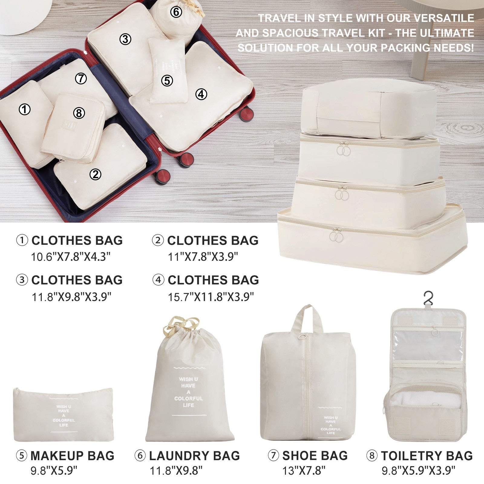 14-Piece ABS Hard Shell Luggage Set